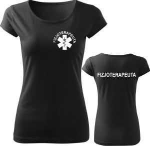 Damska koszulka z nadrukiem FIZJOTERAPEUTA S k01