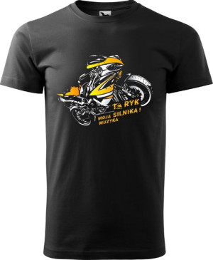 Koszulka Motocyklowa motor czarna L v4