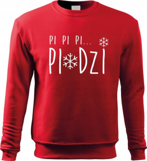 Bluza bez kaptura Czerwona z nadrukiem PIŹDZI XS