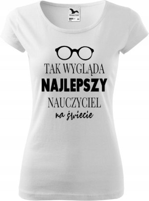 Koszulka damska dla Nauczyciela prezent biał M 3