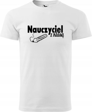 Koszulka męska dla Nauczyciela prezent biała XS 4