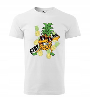 Koszulka z nadrukiem Ananas męska biała XL v3