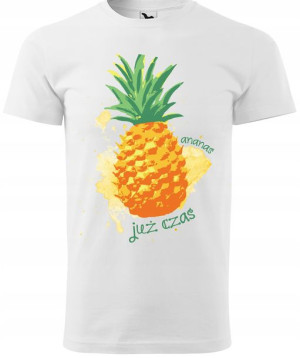 Koszulka z nadrukiem Ananas męska biała XXL v1