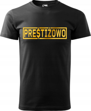 Koszulka PRESTIŻOWO męska czarna rozmiar XS