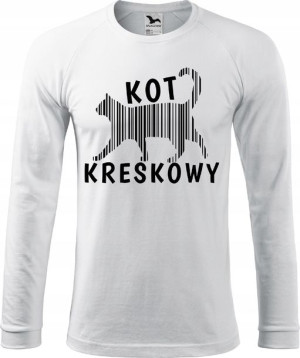 Koszulka nadruk KOT kreskowy rozmiar S rękaw