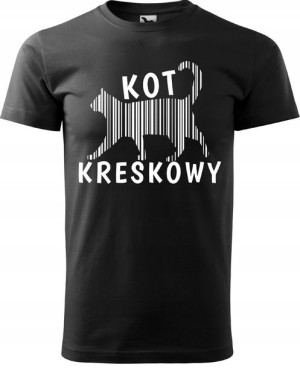 Koszulka z nadrukiem KOT kreskowy rozmiar XXL