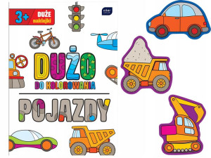Kolorowanka POJAZDY Dużo do KOLOROWANIA Naklejki