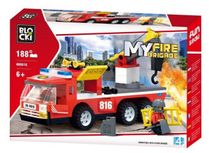 BLOCKI KB0816 Klocki MyFire Wóz strażacki 188el.