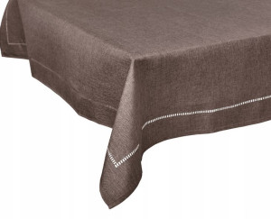 Obrus 140x180 brązowy elegancki gładki OPODI