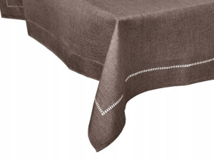 Obrus 160X220 brązowy elegancki gładki OPODI