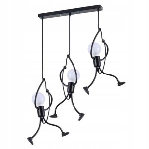 Lampa sufitowa Loft - czarna, ludziki Humanoid LED