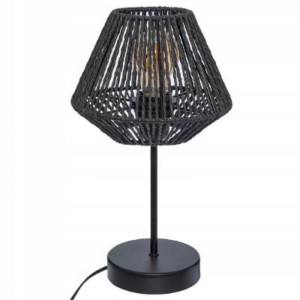 LAMPA stołowa STOJĄCA czarna NOCNA abażur LOFT