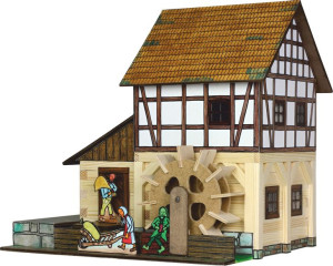 Walachia Składany Drewniany Model 3D - Duży Młyn Wodny