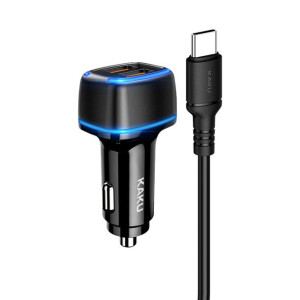 Kaku ładowarka samochodowa KSC-528 Shengyu 2xUSB 2,8A z kablem USB na Typ C