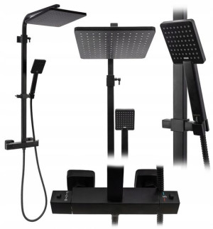 Zestaw Prysznicowy Calani Miami Black Termostat