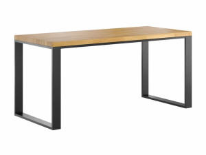 Biurko z drewnianym blatem czarne 160x70cm