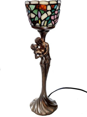 Lampa witrażowa figuralna w stylu secesyjnym zakochana para