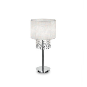 Lampa stołowa z wiszącymi kryształkami wysokość 52cm biała 068305 Ideallux