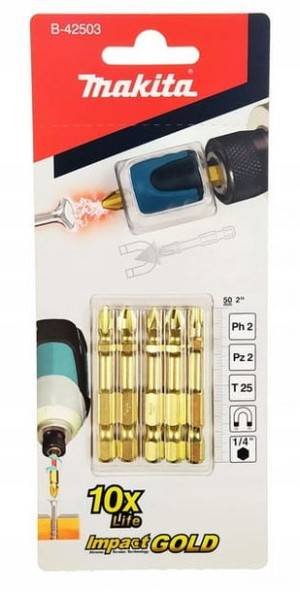 Makita Zestaw bitów PH2, PZ2, T25 + magnetyzer B-42503