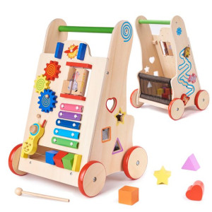 Pchacz Chodzik Drewniany Kostka Edukacyjna Instrument Stoliczek Edukacyjny