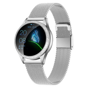 Smartwatch damski KW20 DESIGN kroki puls cykl (SREBRNY)