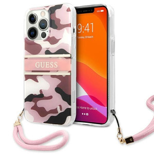 Etui Guess GUHCP13LKCABPI Apple iPhone 13 Pro różowy/pink hardcase Camo Str