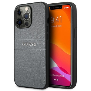 Etui Guess GUHCP13LPSASBGR Apple iPhone 13 Pro szary/grey Saffiano Strap
