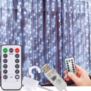 Kurtyna Lampki 300led Girlanda Pilot Usb 3x3m Ip44