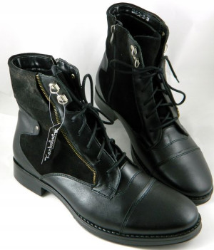 Stylowe Trzewiki Sztyblety Botki Skóra Nat. K-2564