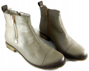Stylowe, Wygodne Botki Dwa Zamki Skóra Nat Uni-81