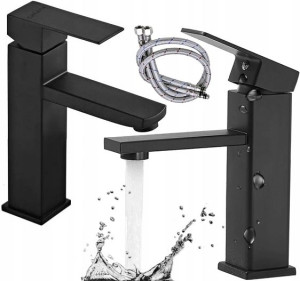 Bateria Umywalkowa Nablatowa Siena Niska Black
