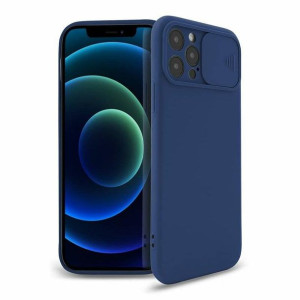 Etui XIAOMI REDMI 10 Silikonowe z Osłoną na Aparat Silicone Lens granatowe