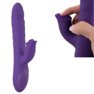 Dildo Wibrator Stymulator z Języczkami 2 Silniki