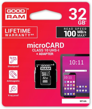 Karta Pamięci Microsd Goodram 32gb + Adapter 100mb