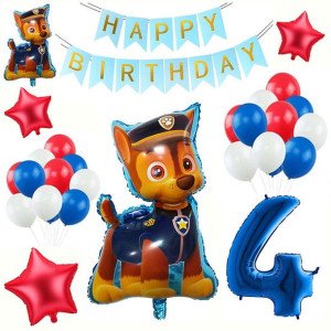 Balony Zestaw Na Czwarte Urodziny 4 Latka Psi Patrol Chase