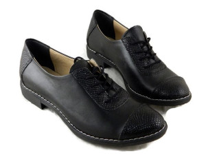 Stylowe Oxfordy Modne Jazzówki Skóra Nat. Uni-90