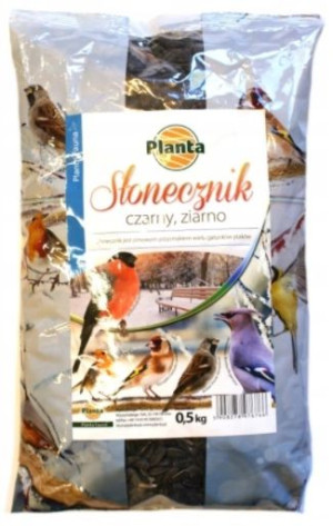 Słonecznik czarny dla ptaków ziarno 0,5 kg