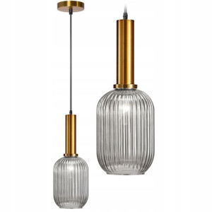 Lampa Sufitowa Wisząca Szklana Retro Przezroczysta