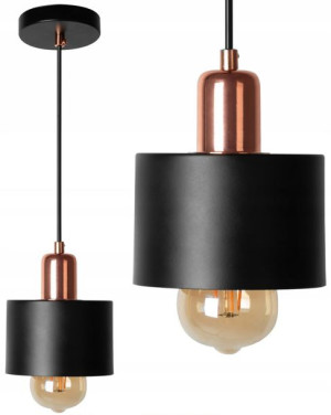 Lampa Wisząca Sufitowa Plafon Loft Czarna Złota