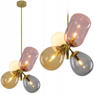 Lampa Sufitowa Wisząca Multicolor 4 Klosze Kolory