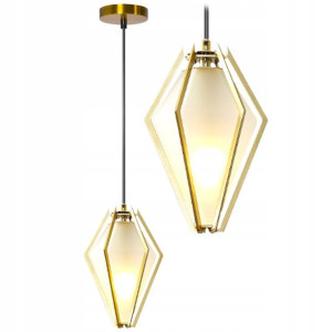 Lampa Wisząca Sufitowa Diament Szklana Mleczna