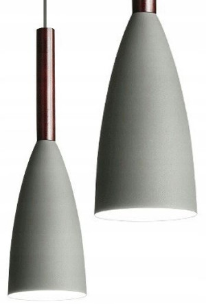 Lampa Wisząca Metal Drewno Loft Letiz Led Szary