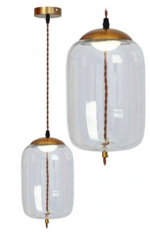 Lampa Wisząca Sufitowa Szklana E27 LED Transparent