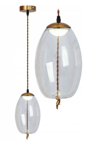 Lampa Sufitowa Wisząca Szklana Sznur LED