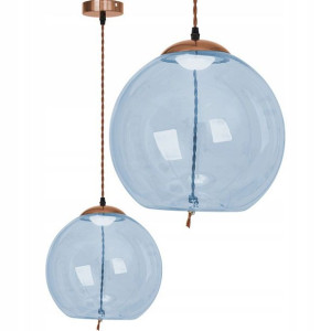 Lampa Wisząca Led Szklana Nowoczesna Sznur Blue