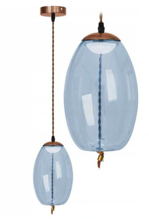 Lampa Sufitowa Wisząca Szklana Sznur LED
