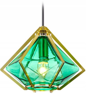 Lampa Sufitowa Wisząca Szklana Metalowa Nowoczesna