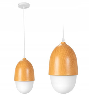 Lampa Sufitowa Wisząca Orzeszek Wzór Drewna E27