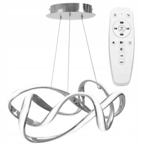 Lampa Sufitowa Wisząca Nowoczesna Led Chrom +pilot