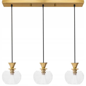 Lampa Sufitowa Szklana Kula Złota 3x G9 Potrójna